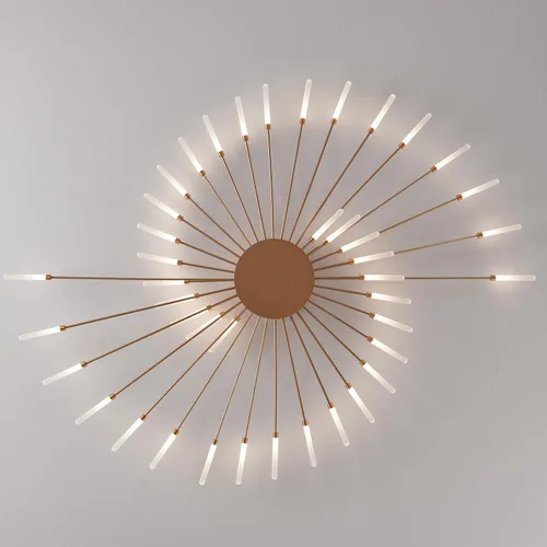 Vista 8 de Lámpara de techo LED moderna, con forma de flor de 42 cabezales, accesorios de iluminación para sala de estar, lámpara de montaje empotrado
