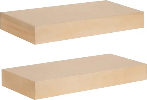 Vista 12 de Kate and Laurel Havlock - Estante flotante natural moderno, 36 x 8 pulgadas, negro; estante funcional para baño y cocina para almacenamiento