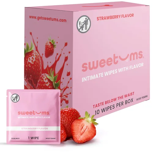 Vista 13 de Toallitas femeninas Sweetums para mujeres, envueltas individualmente - Toallitas íntimas con sabor y pH equilibrado - Paquete de 10 (cereza)