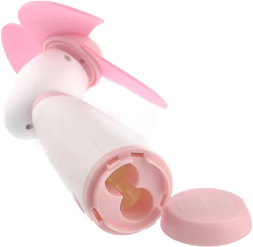 Vista 6 de Mini ventilador de mano, ventilador de escritorio pequeño, alimentado por batería, ventilador de mano portátil, aspas alimentadas por batería