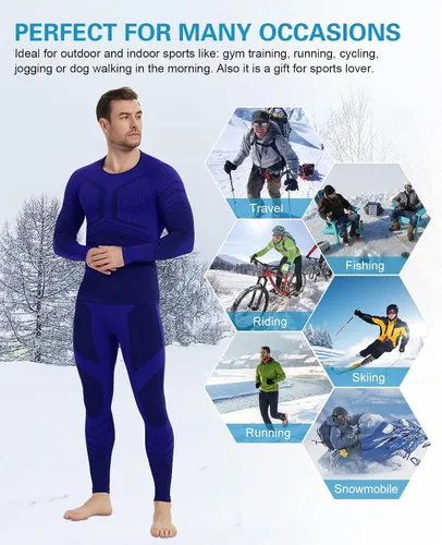 Vista 6 de MEETYOO Men's Thermal Underwear Set Sport Long Johns Base Layer