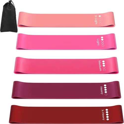 Vista 11 de Bandas de resistencia para entrenamiento, bandas de ejercicio de látex, bandas elásticas para ejercicio con guía de entrenamiento y bolsa