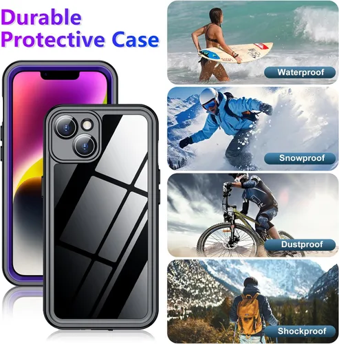 Vista 195 de Temdan - Funda impermeable diseñada para iPhone 12, protector de pantalla y cámara integrado IP68 bajo el agua, cuerpo completo, a prueba de caídas