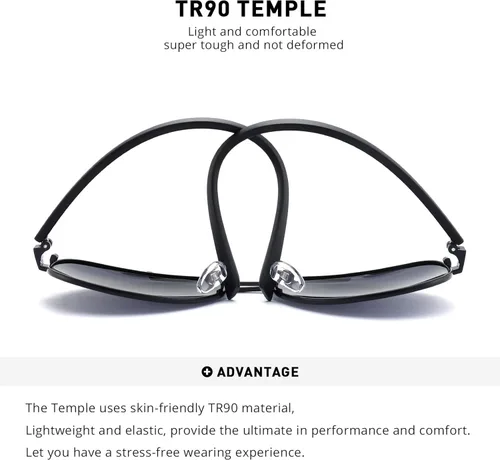 Vista 6 de OLIEYE - Gafas de sol polarizadas para hombre y mujer con funda de espejo de estilo clásico