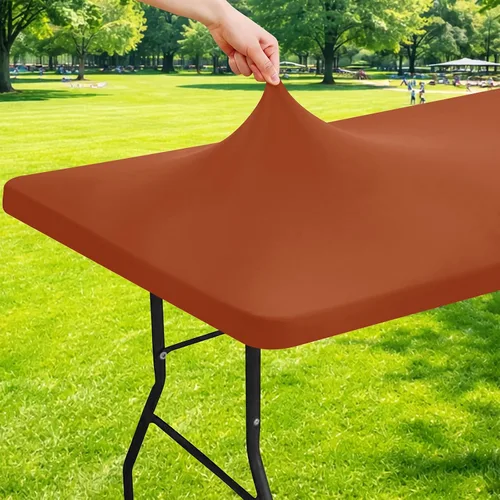 Vista 61 de Moosfor - Mantel elástico de elastano para mesa rectangular de 4 pies, manteles ajustables para picnic, funda estirable y lavable para mesa de patio