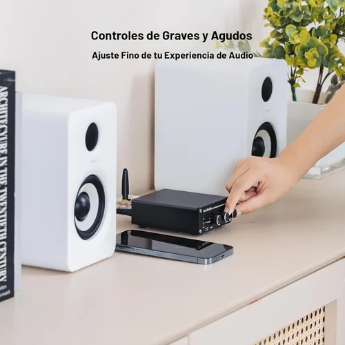 Vista 5 de Fosi Audio BT20A - Amplificador estéreo Bluetooth, amplificadores de componentes de audio para el hogar de 2 canales para altavoces pasivos, mini
