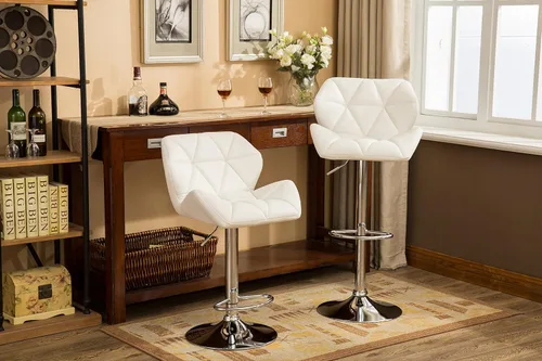 Vista 12 de Roundhill Furniture PC190BK Glasgow taburetes de bar con altura ajustable, Metal, Negro