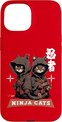 Vista 6 de iPhone 16 Kawaii Japanese Writing Samurai Ninja Cats Samurai Case