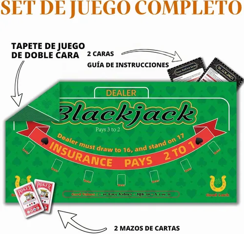 Vista 2 de Tapete de póquer de doble cara de 36”x72” para Blackjack, cubierta de mesa de casino, paño para Texas Hold'em, juego de Blackjack y Texas Hold'em