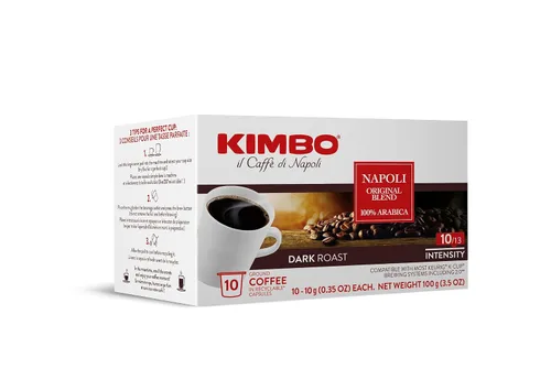 Vista 4 de Kimbo Buongiorno Blend, 100% Arábica 60 cápsulas compatibles Keurig K-Cup Tostado medio, intensidad 7/13 tostado, mezclado y fabricado