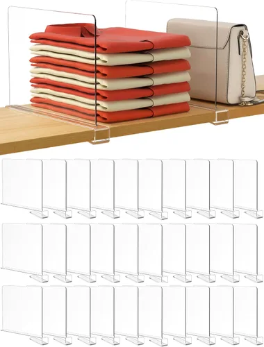Vista 33 de HBlife 6 separadores de estantes negros, organizador vertical de bolso para armario, perfecto para suéteres, camisas, bolsos en el dormitorio
