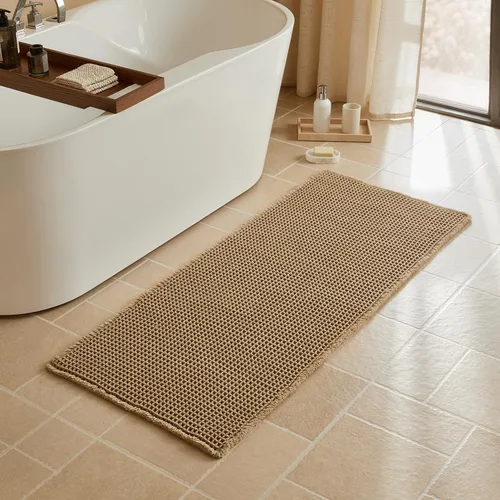 Vista 90 de Triohero Tapete de baño con diseño de gofre, tapete de baño pequeño y bohemio, antideslizante, lavable, ultra suave, súper absorbente, de secado
