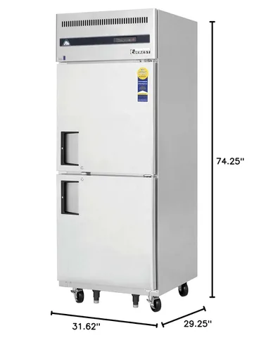 Vista 5 de ESRH2 Refrigerador de alcance 2 medias puertas sólidas, 115v, NSF - 23 pies cúbicos