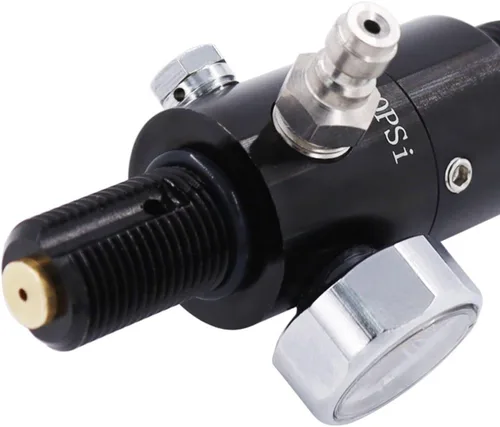 Vista 8 de TUXING 4500PSI Paintball Air Tank Regulador Válvula Calibre, Regulador de Paintball de aluminio duradero, para industrial, M18* 1.5