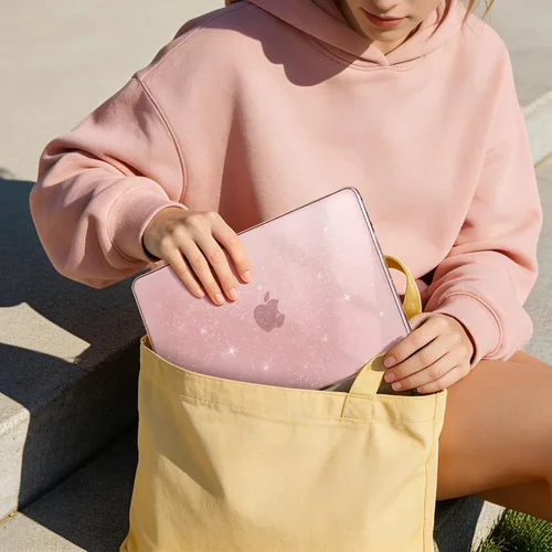 Vista 7 de EooCoo Funda para MacBook Neo de 13 pulgadas 2026, 100% color coincidente Blush brillante
