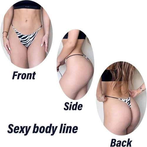 Vista 6 de KUKU PANDA Tangas de algodón para mujer sexy sin costuras para mujer conjunto de 3