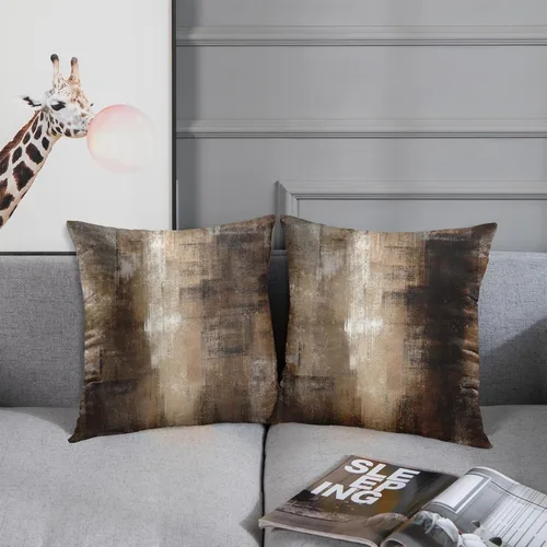 Vista 3 de Britimes Fundas de almohada modernas para decoración del hogar, 16 x 16 pulgadas, juego de 2 fundas de almohada de pintura al óleo abstracta