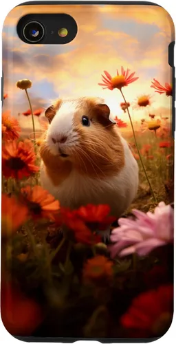 Vista 18 de Carcasa para iPhone 16 con diseño de conejillos de indias y flores para amantes de mascotas exóticas