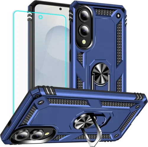 Vista 10 de Funda para Samsung Galaxy S25 Edge: Galaxy S25 Edge con protector de pantalla - Fundas protectoras de grado militar con soporte de anillo de dedo