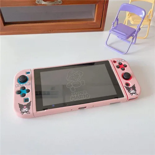 Vista 2 de ENIFLY Linda funda suave a prueba de golpes Kuromi acoplable compatible con Nintendo Switch OLED, carcasa duradera resistente a los arañazos