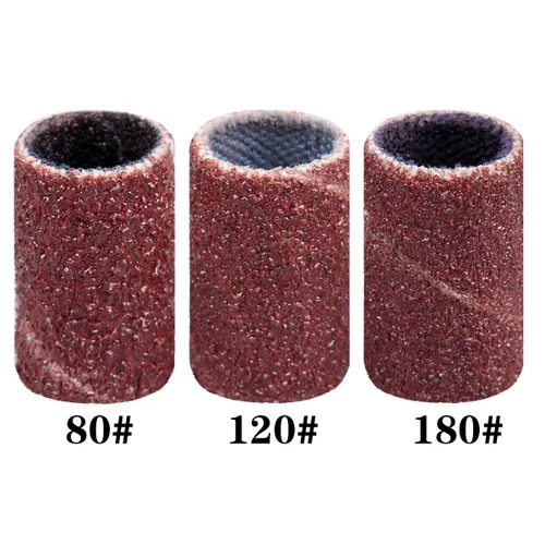 Vista 2 de Subay Juego de 6 brocas profesionales para arte de uñas, bandas de lijado de 3/32 pulgadas, 300 unidades #80#120#180 para acrílico, uñas de gel