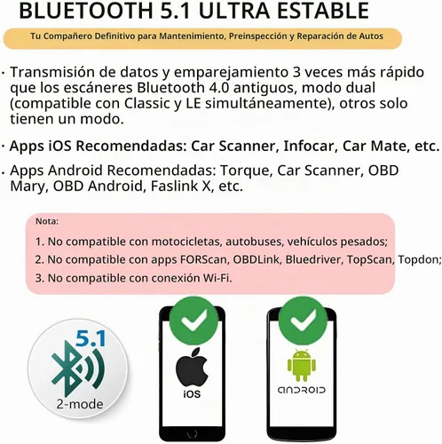 Vista 6 de Herramienta de diagnóstico del adaptador OBDII del lector de código del escáner ELM327 de Bluetooth OBD2