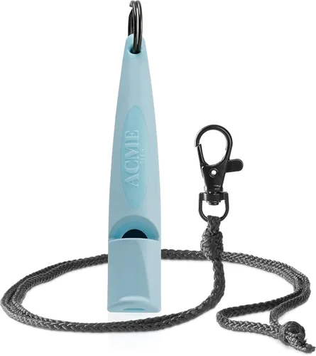 Vista 6 de ACME Alpha 211.5 - Silbato profesional de entrenamiento para perros con cordón. Agarre ergonómico mejorado. Plástico sin BPA. 110 dBA. Largo Azul