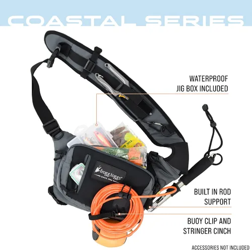 Vista 3 de FROGG TOGGS Flat Sling Pack, bolsa de almacenamiento de aparejos manos libres fácil con soporte de varilla integrado