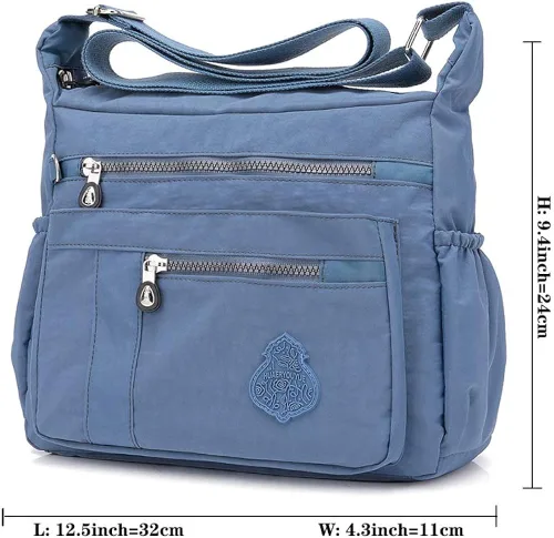 Vista 6 de MINTEGRA Bolso cruzado para mujer, bolso de hombro impermeable de nailon, bolsillo ligero