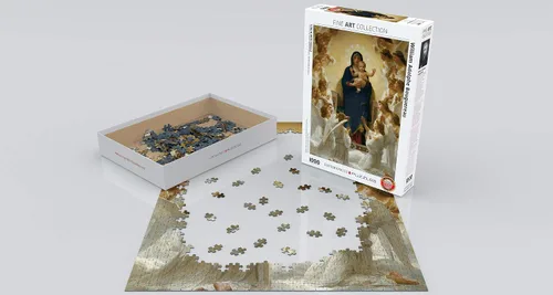 Vista 3 de EuroGraphics William Bouguereau - Rompecabezas de 1000 piezas, Virgen con ángeles, 6000-7064