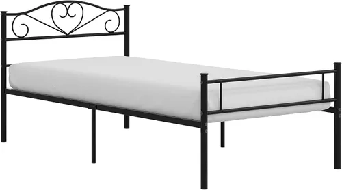 Vista 8 de VECELO Base de cama de plataforma metálica de tamaño individual de 14 pulgadas con cabecero y piecero, base de colchón resistente con soporte