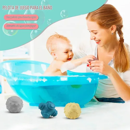 Vista 6 de Paquete de 4 Bolas Sensoriales para Bebé, Juego de Bolas de Uva Fáciles y de Textura Suave para Bebés, Juguetes Sensoriales de Apretar