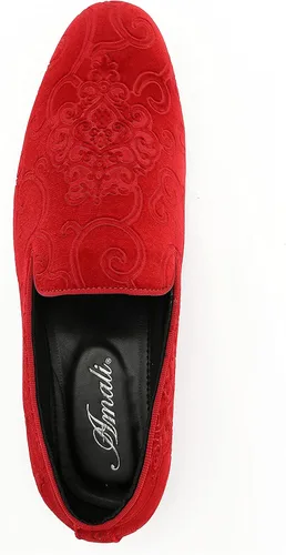 Vista 3 de Amali King - Pantuflas para hombre - Mocasines para hombre - Zapatos de diseñador para hombre - Zapatos de esmoquin - Mocasines de terciopelo