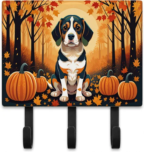 Vista 69 de Affenpinscher - Correa de otoño o llavero Affenpinscher Fall artwork on ceramic tile with three steel hooks for keys, leashes, towels