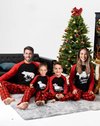 Vista 2 de Rnxrbb Pijamas de Navidad familiares a juego para parejas, mujeres, hombres y niños