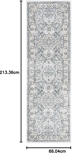 Vista 53 de SAFAVIEH - Colección Isabella, alfombra decorativa - 2'2" x 5', azul y crema, diseño oriental, no desprende pelusa y fácil cuidado, ideal para áreas