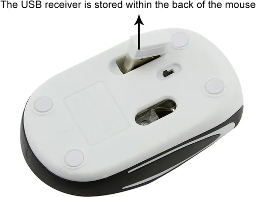 Vista 3 de YOCUNKER Mini mouse inalámbrico ultra portátil, mouse de computadora de 1000 DPI inalámbrico, 2.4 GHz con receptor USB, seguimiento óptico, 3