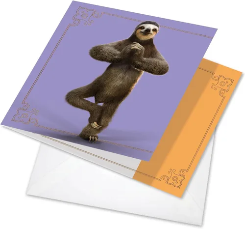 Vista 9 de The Best Card Company - Dulce tarjeta de agradecimiento con sobre, colorido animal impreso gratitud saludo - Cow Funky Rainbow Wildlife CQ4948ETYG