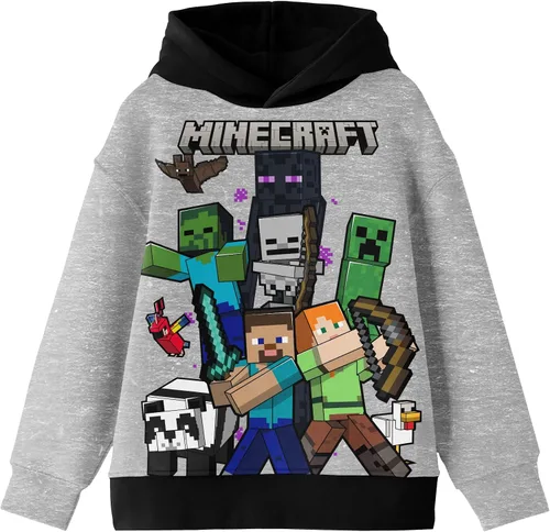 Vista 2 de Bioworld Minecraft Youth - Conjunto de sudadera con capucha y pantalón deportivo