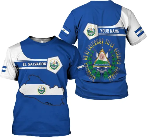 Vista 11 de Camisa personalizada de El Salvador Camiseta personalizada con la bandera de El Salvador para hombres, mujeres, regalo del orgullo salvadoreño de El