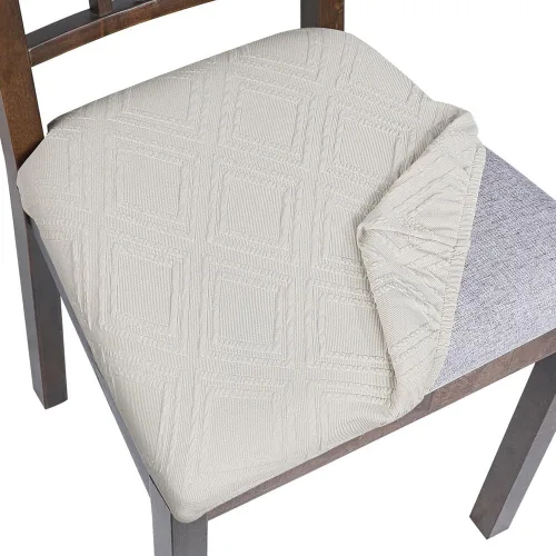 Vista 29 de SearchI Juego de 2 fundas de asiento para sillas de comedor, fundas de asiento elásticas con estampado, extraíbles y lavables, fundas de cojín
