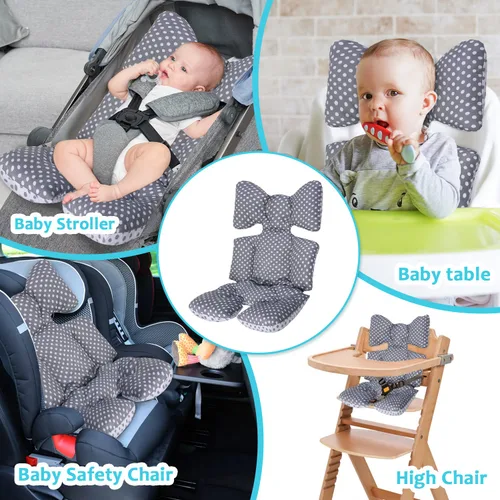 Vista 5 de Miracle Baby Forro de asiento de cochecito, cojín de algodón suave y transpirable, reversible y lavable a máquina para bebés