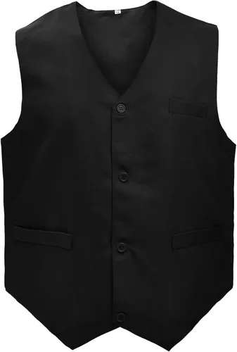 Vista 6 de TOPTIE Chaleco unisex con botones para uniforme de trabajo