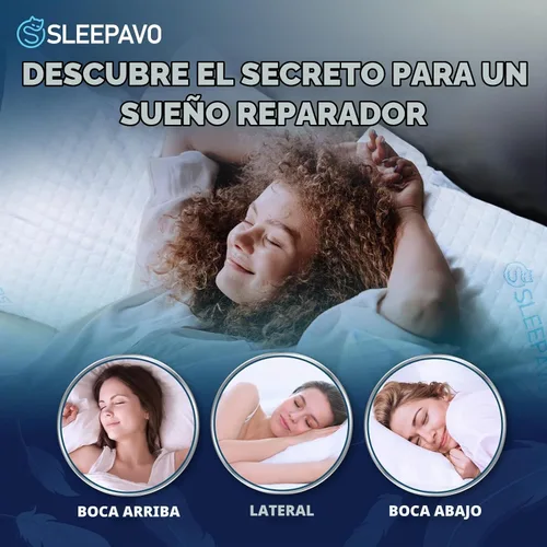 Vista 4 de Sleepavo Juego de 2 almohadas ajustables de espuma viscoelástica triturada