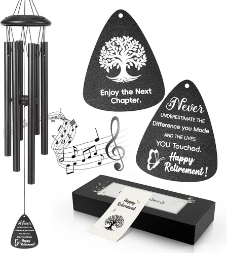 Vista 10 de Regalo para papá, campanillas de viento negras de 25 pulgadas, regalos de cumpleaños para papá de hija e hijo, regalos de papá para el día