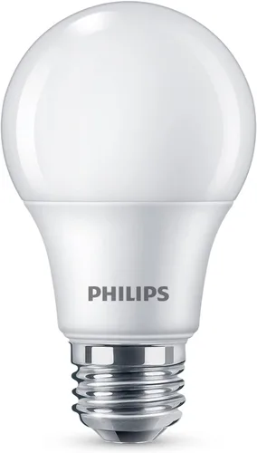 Vista 2 de PHILIPS LED 40W A19 4-Pack Basic Soft White (2700K) 450 Lumen (6.5W = 40W) Frosted Flicker-Free Light Bulbs