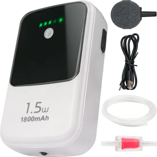 Vista 8 de Ghosthorn Silent Dual Operating Mode Rechargeable Aerator for Fish, Large Capacity Aquarium Air Pump with Universal Clip for Most Bait Buckets