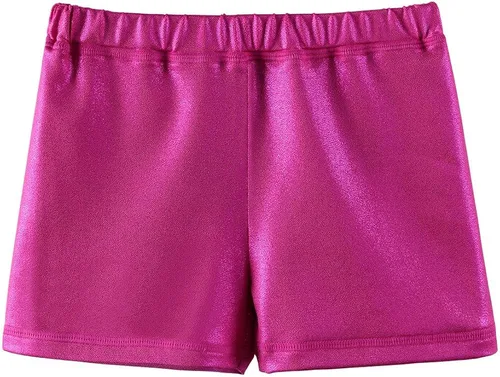 Vista 6 de TFJH E Leotardos para gimnasia y niñas, conjuntos de ropa de práctica con pantalones cortos coleteros