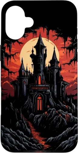 Vista 23 de Carcasa de fantasía oscura para iPhone 16 Castillo gótico Arquitectura Gótica Brujería