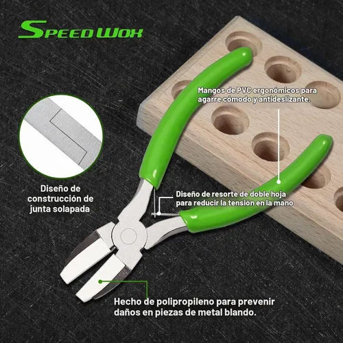 Vista 2 de SPEEDWOX Alicates de punta plana de 5 pulgadas Alicates de mandíbula de Alicates de mandíbula lisa Alicates de nailon sin marcas para doblado